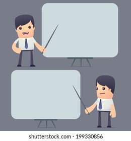 set of simple universal characters in different poses. businessm. Use the character in dialog poses with other characters from this series