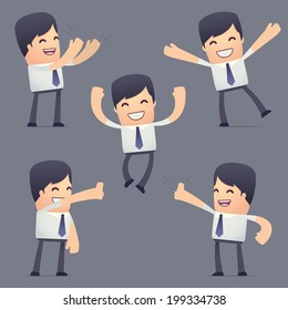 set of simple universal characters in different poses. businessm. Use the character in dialog poses with other characters from this series