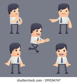 set of simple universal characters in different poses. businessm. Use the character in dialog poses with other characters from this series