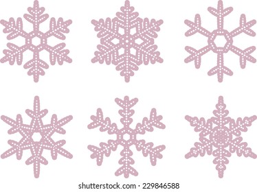 A set of simple varied geometric snowflakes
