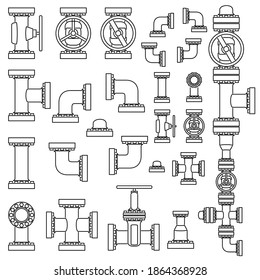 Equipment Pool Icons Set Outline Set Stock Vector (Royalty Free ...