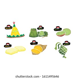 Set of Simple Vector Design of an Indonesian Food in Colorful