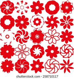 Set of simple vector flowers. 