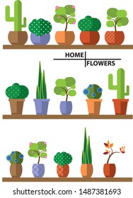 Set of simple vector home flowers, EPS10