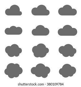 Set of simple vector icons - a clouds
