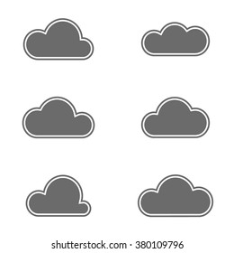 Set of simple vector icons - a clouds