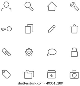 Set simple vector icons for web or app interface and etc.
