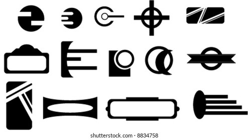 set of simple vector logo shapes
