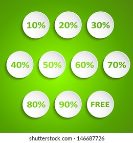 Set of simple vector round wheels with discounts