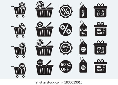 Set of simple vector shopping icon