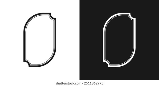 Set of simple vintage decorative frames. Vector illustration