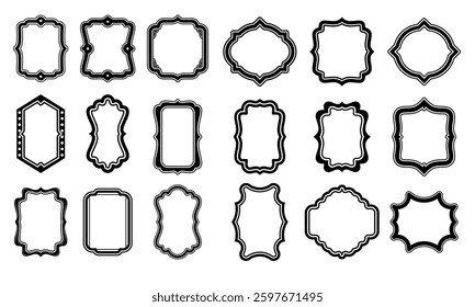 A set of simple vintage style frames