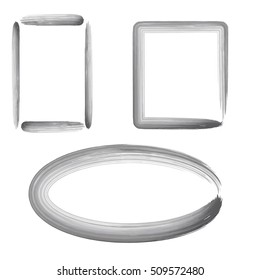 Set with Simple Watercolour Forms such as Rectangles and Ellipse. Watercolour Paintbrush Texture. Vector EPS 10