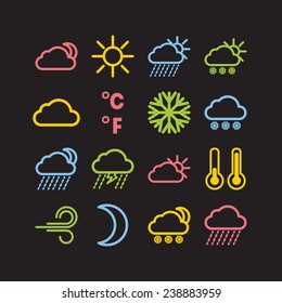 Set of simple weather and climate icons