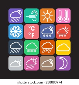 Set of simple weather and climate icons