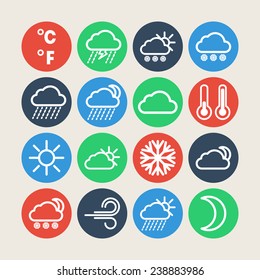 Set Simple Weather Climate Icons: เวกเตอร์สต็อก (ปลอดค่าลิขสิทธิ์