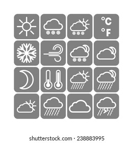 Set of simple weather and climate icons