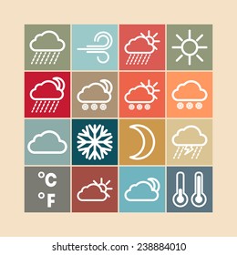 Set of simple weather and climate icons