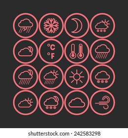 Set of simple weather and climate icons
