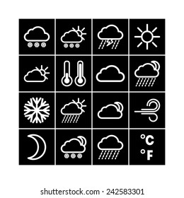 Set of simple weather and climate icons