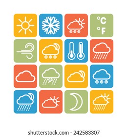 Set of simple weather and climate icons