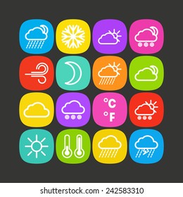 Set of simple weather and climate icons