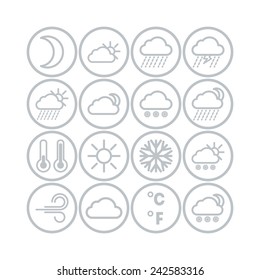 Set of simple weather and climate icons