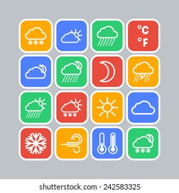 Set of simple weather and climate icons