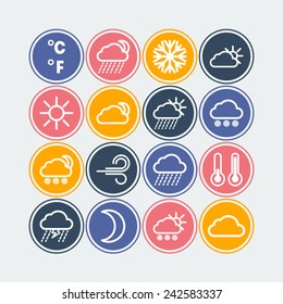 Set of simple weather and climate icons