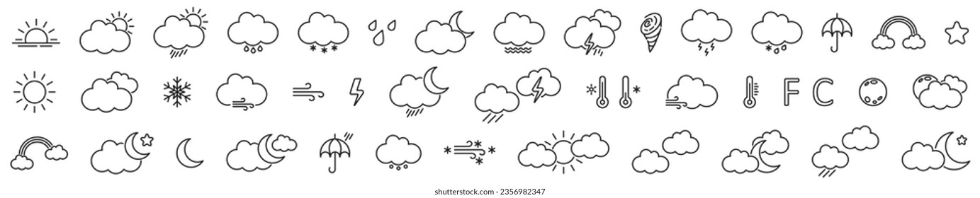 Conjunto de iconos simples de la línea del tiempo ilustración vectorial
