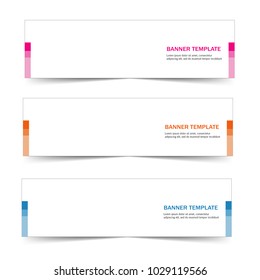 set of simple web banner template illustration vector isolated