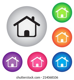Set of simple web icons (home button, homepage, houses, real estate ), vector illustration