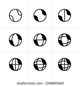 set of simple web icons on white background