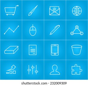 Set of simple web pictograms