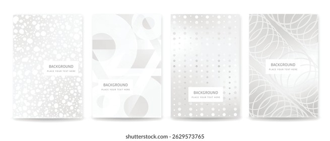 Set of simple white background.Elegant white gradient,with beautiful abstract pattern, banner design