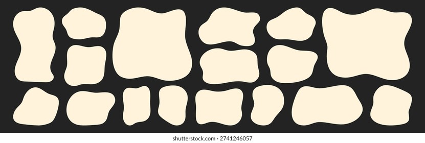Set with simple white square wavy shapes on black background.