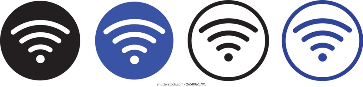 Set of simple wifi icon set, Lost wireless fidelity, network disconnection, wifi internet no access error, representing no internet connection illustration