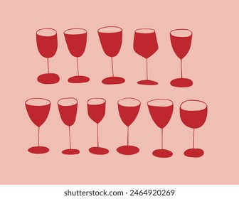 Set of simple wine glasses