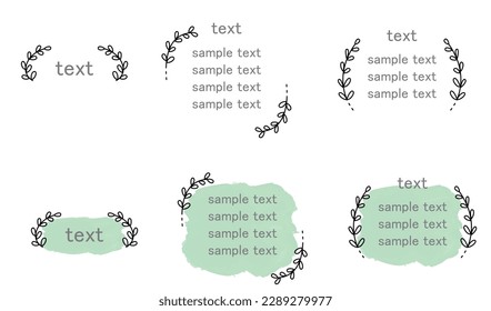 Set of simple wire-like text frames, with and without background.