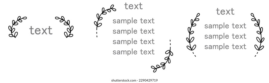 Set of simple wire-like text frames, with and without background.