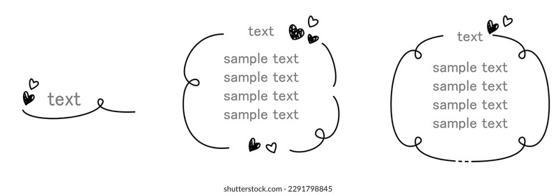 Set of simple wire-style text frames