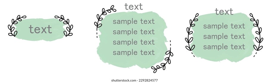 Set of simple wire-style text frames