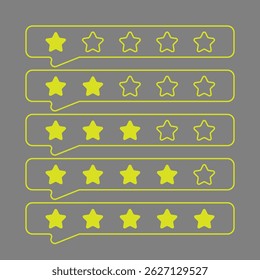 Conjunto de simple amarillo plano y contorno de clasificación icono de estrella. Vector de iconos editables de alta calidad