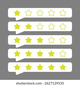 Conjunto de simple amarillo plano y contorno de clasificación icono de estrella. Vector de iconos editables de alta calidad