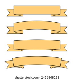 conjunto de diseños de Anuncio de cinta amarilla simple