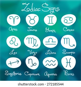 Set of simple zodiac signs