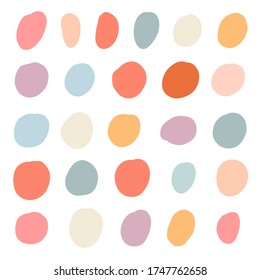 Set of simply doodle random shapes. Modern color organic blob round fluid form collection