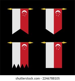 set a singapore flag vector. very suitable to be used as a picture, book cover.