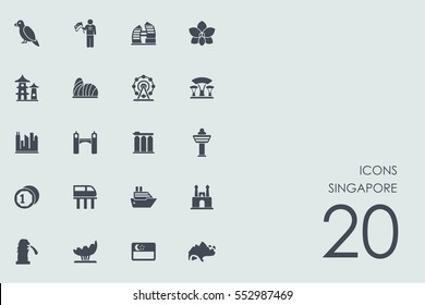 Set of Singapore icons