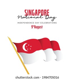 Set of Singapore independence day banners template. Design with national flag.